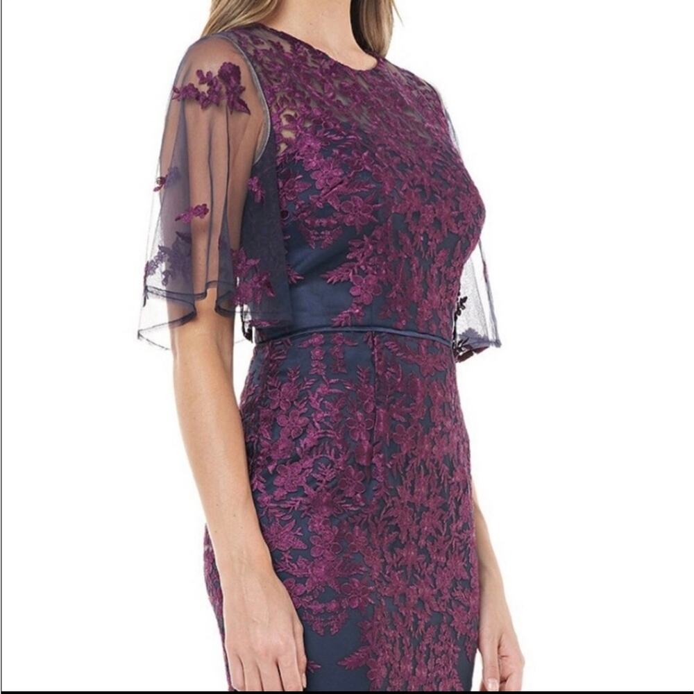 NWT JS Collections Illusion Embroidered Caplet Gown - Picture 10 of 10